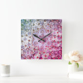 Roze zomerbessen vierkante klok (Huis)