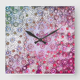 Roze zomerbessen vierkante klok