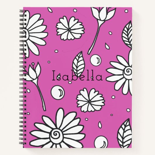Roze Zomerbloem Notitieboek (Voorkant)