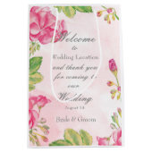 Roze Zomerbloemen Bruiloft Medium Cadeauzakje (Voorkant)