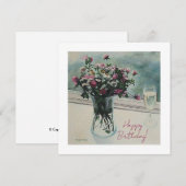 roze zomerbloemen Fine Art Birthday Feestdagenkaart (Voorkant / Achterkant)