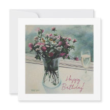 roze zomerbloemen Fine Art Birthday