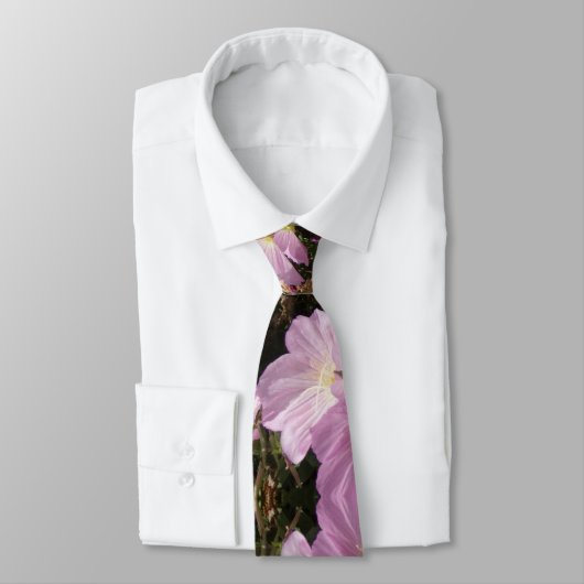 Roze Zomerbloemen Foto Stropdas (Gebonden)