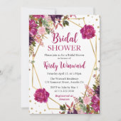 Roze zomerbloemen frame bruidsdouche kaart (Voorkant)