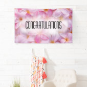  roze zomerbloemen gefeliciteerd spandoek (Insitu)