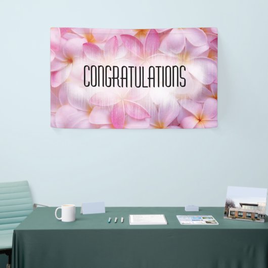  roze zomerbloemen gefeliciteerd spandoek (Beurs)
