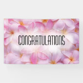  roze zomerbloemen gefeliciteerd spandoek (Horizontaal)