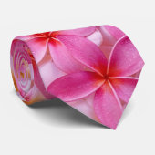  roze zomerbloemen stropdas (Opgerold)