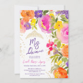 Roze zomerbloemen waterverf foto's Quinceanera Kaart (Voorkant)