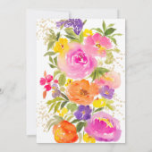 Roze zomerbloemengoud waterverf Quinceanera Bedankkaart (Achterkant)