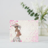 Roze zomermeisje briefkaart (Staand voorkant)