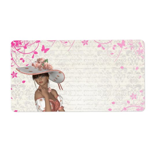 Roze zomermeisje etiket (Voorkant)