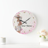 Roze zomermeisje grote klok (Huis)