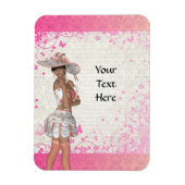 Roze zomermeisje magneet (Verticaal)