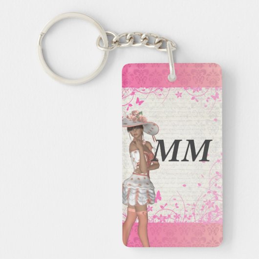 Roze zomermeisje sleutelhanger (Voorkant)
