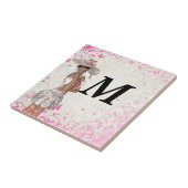 Roze zomermeisje tegeltje (Zijkant)