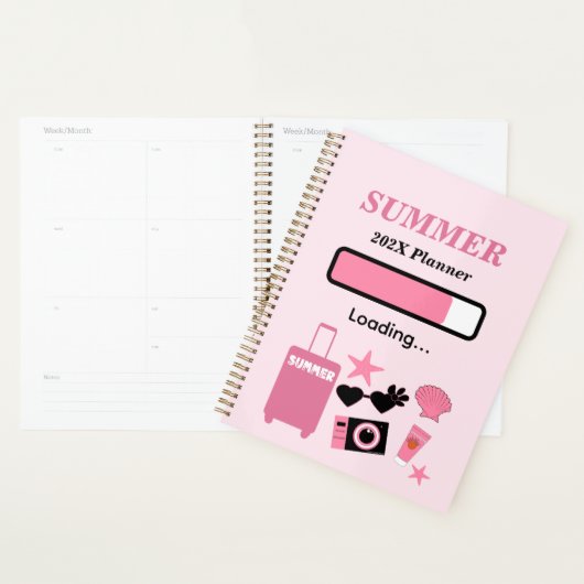 Roze zomerplanner voor zomervakantie planner (Display)
