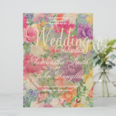  roze zomerse Roos geschilderd in Waterverf (Staand voorkant)