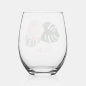 Roze Zomertijd Glam Bachelorette | Bruid Wijnglas Zonder Voet (Achterkant)