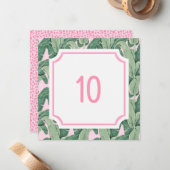 Roze Zomertijd Glam | Tabelnummer Notitiekaartje (Voorkant / Achterkant in situ)