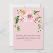 Roze zomertuin pioenen, dahlia's, Rozen bruids Kaart (Achterkant)