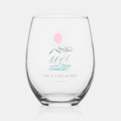 Roze zon deze zomer wijnglas wijnglas zonder voet (Voorkant)