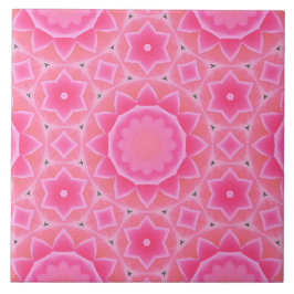 Roze zon en sterren baby meisje mozaïek patroon tegeltje