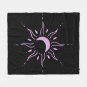 Roze Zon Fleece Deken (Voorkant (Horizontaal))
