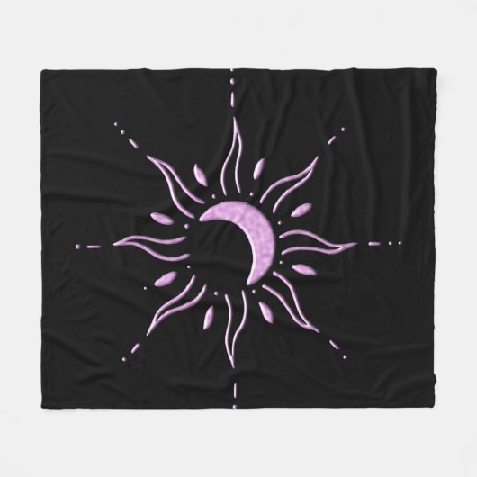 Roze Zon Fleece Deken (Voorkant (Horizontaal))