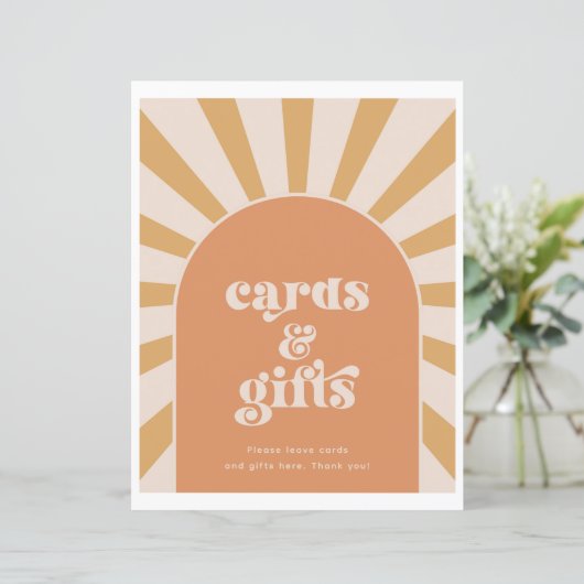 Roze zon Kaarten en geschenken teken (Staand voorkant)