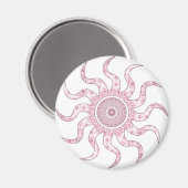 Roze Zon Mandala Ontwerp Magneet (Voorkant / Achterkant)
