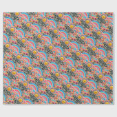  roze, zon & regenboog inpakpapier (Vlak)