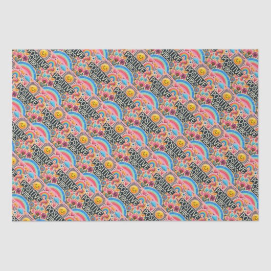  roze, zon & regenboog tissue papier (Voorkant)