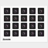 Roze Zon Vierkante Sticker (Vel)