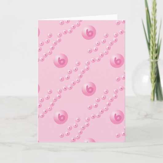 Roze zondagse Kogels 6 jaar Kaart (Voorkant)