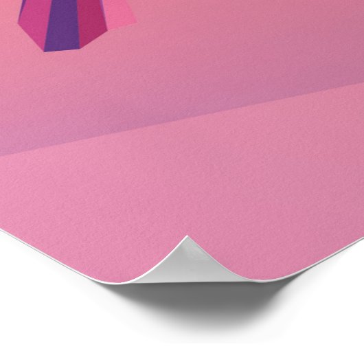 Roze zongvogel in het Abstract Poster (Hoek)