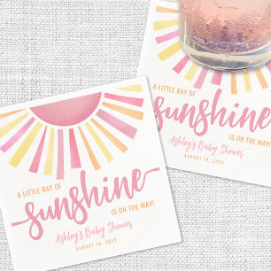 Roze Zonne Babyborrel Servet
