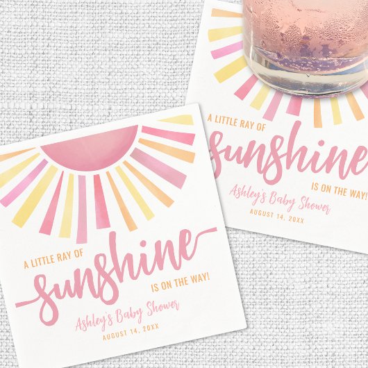 Roze Zonne Babyborrel Servet