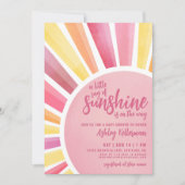 Roze Zonne Boho Baby Shower Uitnodiging (Voorkant)