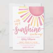 Roze Zonne Boho Baby Shower Uitnodiging (Voorkant)