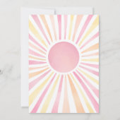 Roze Zonne Boho Baby Shower Uitnodiging (Achterkant)