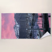 Roze zonnebank Harbour 1 - Bloeddoek Strandlaken (Voorkant)