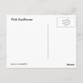 Roze zonnebloem 51 ~ briefkaart (Achterkant)