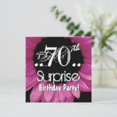 Roze zonnebloem 70e Surprise Birthday Sjabloon Kaart (Staand voorkant)