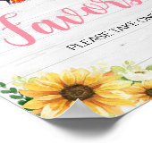 Roze Zonnebloem BBQ Baby shower Favors Poster (Hoek)