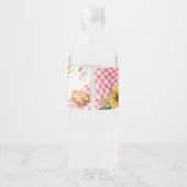 Roze Zonnebloem BBQ Baby shower Waterfles Etiket (Achterkant)