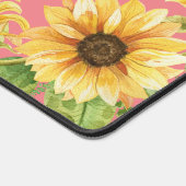 Roze zonnebloem bureaumat (Hoek)