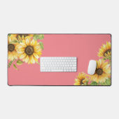 Roze zonnebloem bureaumat (Keyboard & Muis)