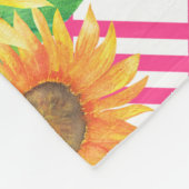 Roze zonnebloem fleece deken (Hoek)