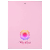 Roze Zonnebloem Klembord (Achterkant)